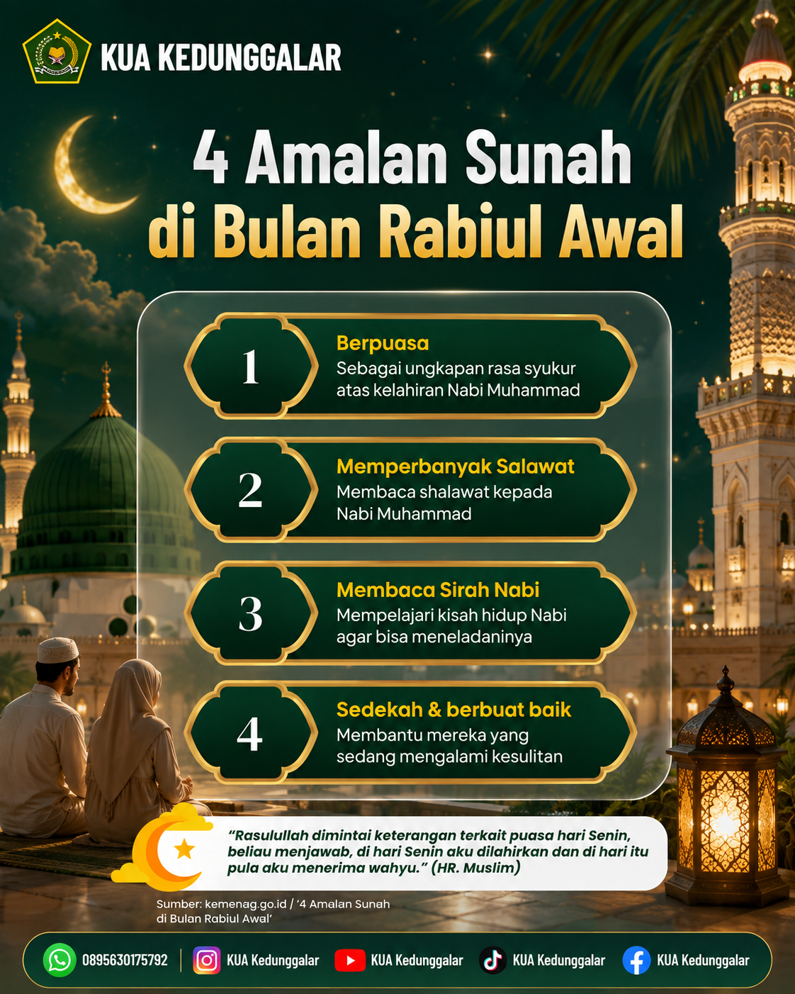 KUA Kedunggalar Ajak Masyarakat Amalkan 4 Sunnah di Bulan Rabiul Awal
